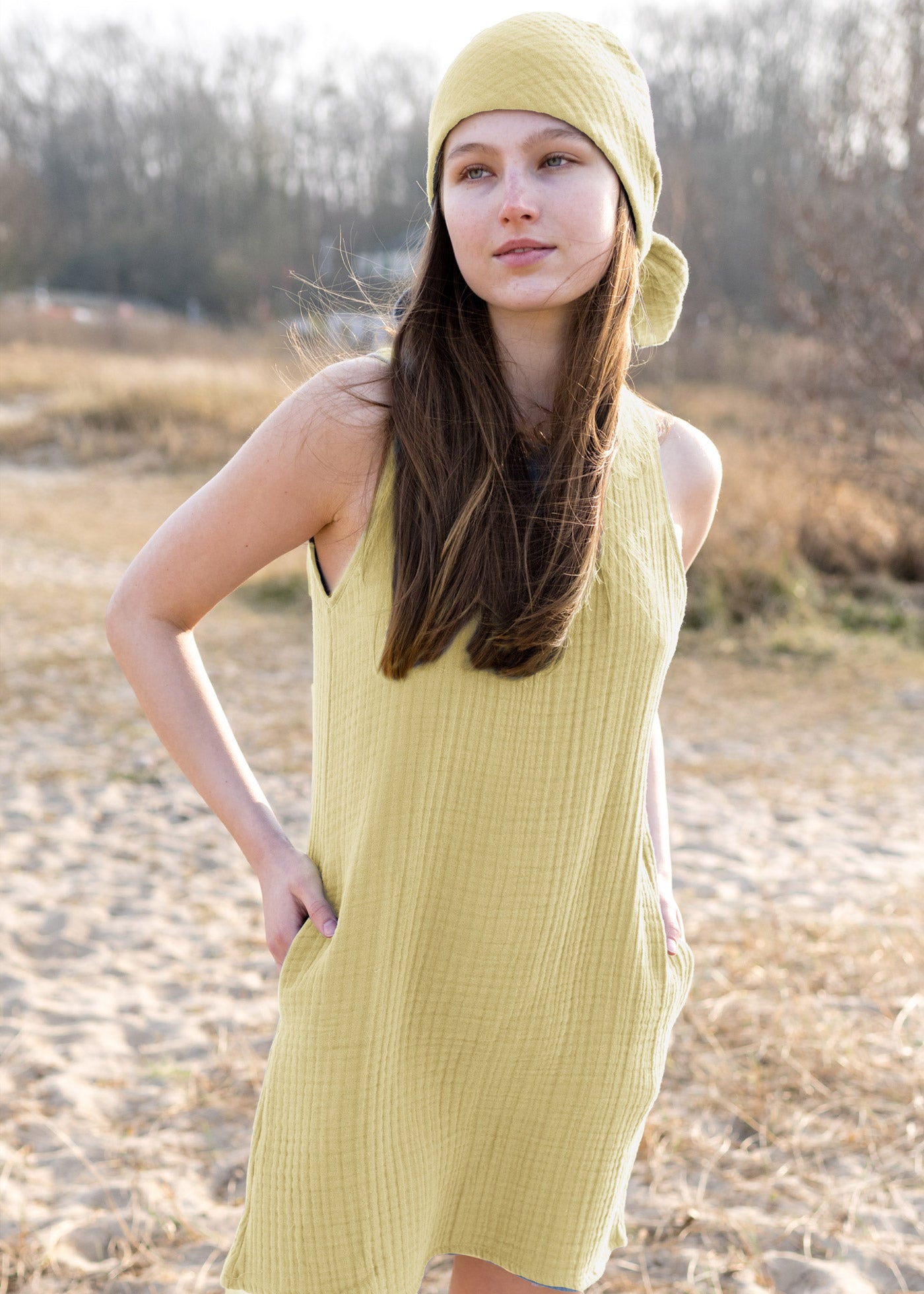 Musselin-Kleid HERMOSA Limonenschein