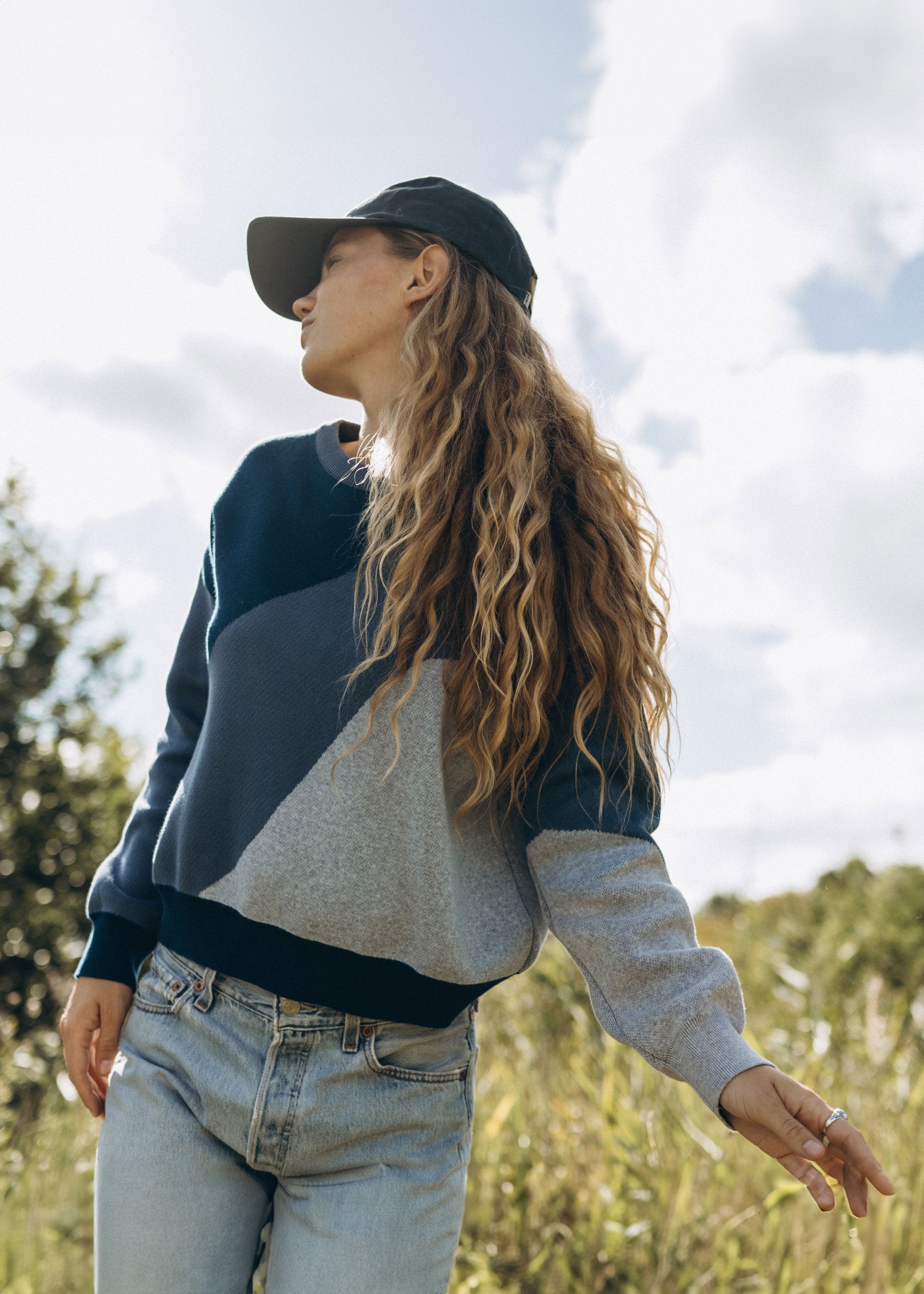 Jacquard-Sweater SPEEKER Navy/BalticBlue/Ash