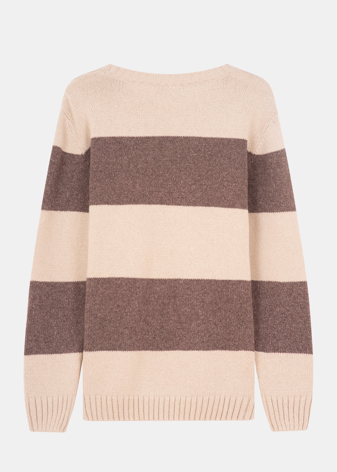 Strickpullover RIFFELT OysterSchokoStriped