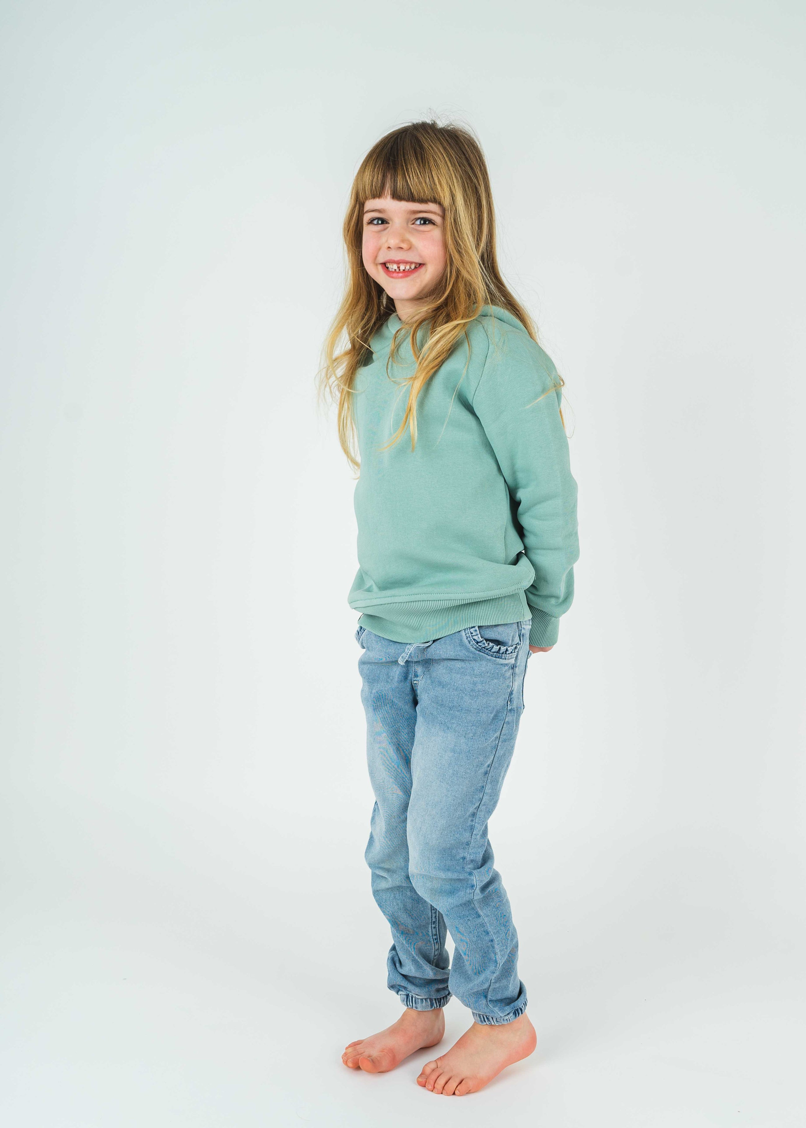 Unser Model Paulina ist <strong>108 cm</strong> groß und trägt <strong>Größe 110-116</strong>.#