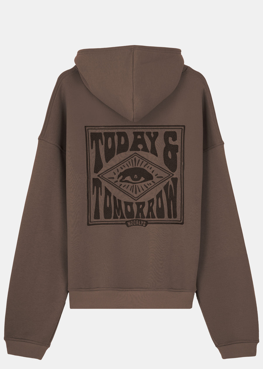 Cropped Heavy-Sweat-Hoodie OOG Schokolade
