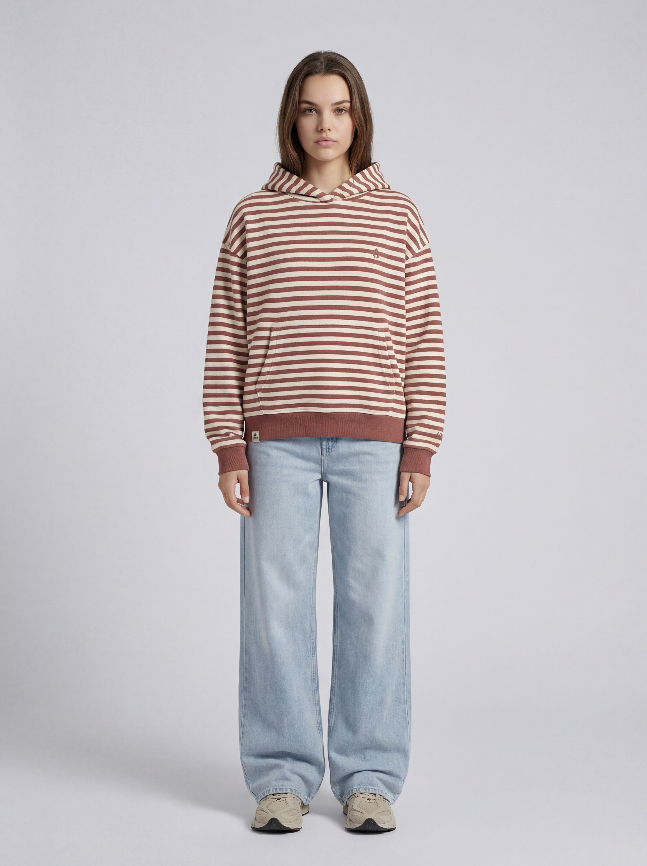 Hoodie HELENE MahagonyStriped