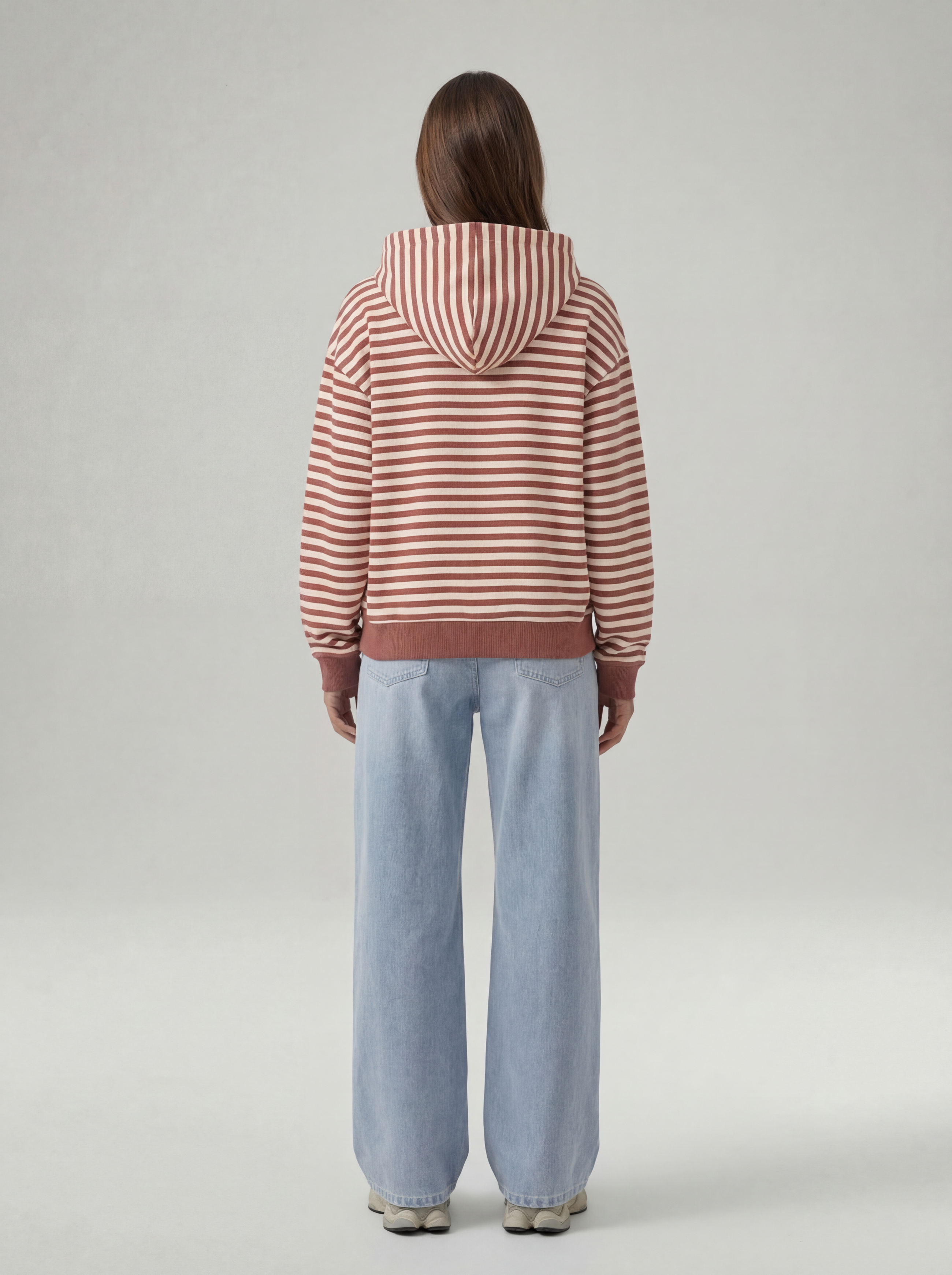 Hoodie HELENE MahagonyStriped