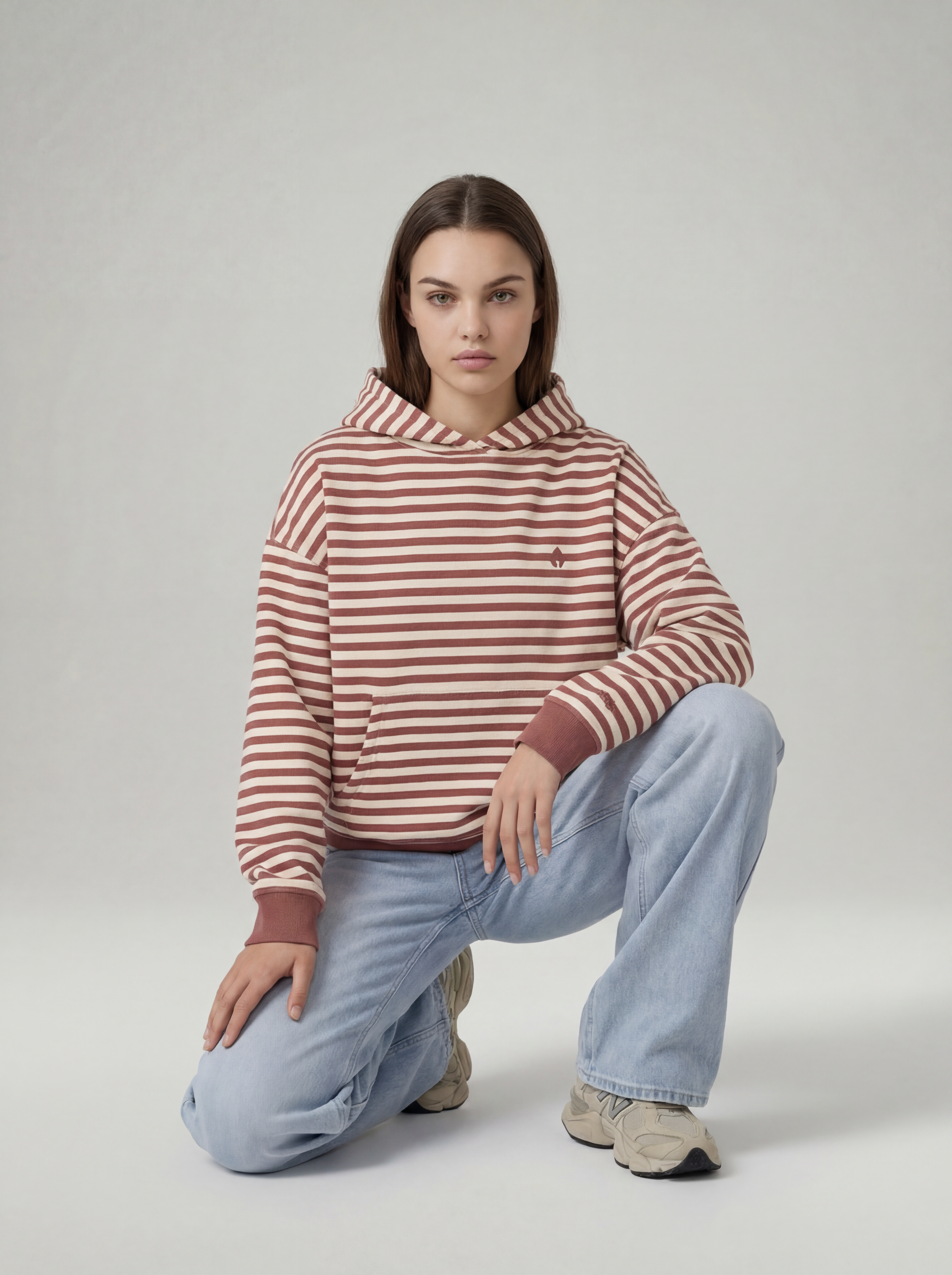 Hoodie HELENE MahagonyStriped