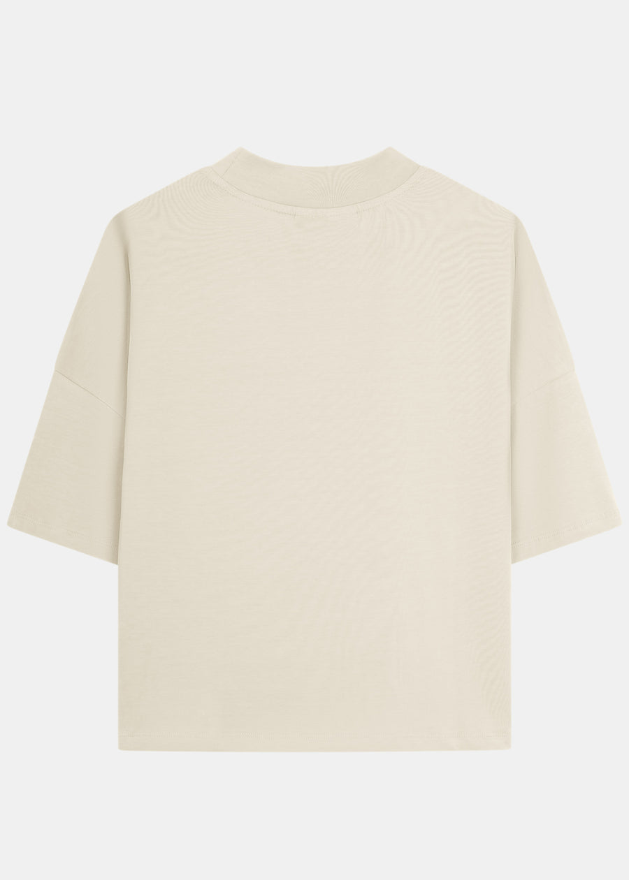 Basic Heavy T-Shirt PUNDA PearledIvory/FlamingoPink