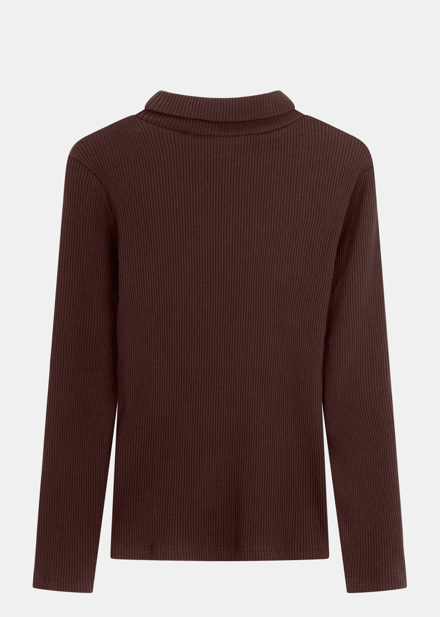 Rib-Sweater FJELLA Schokolade