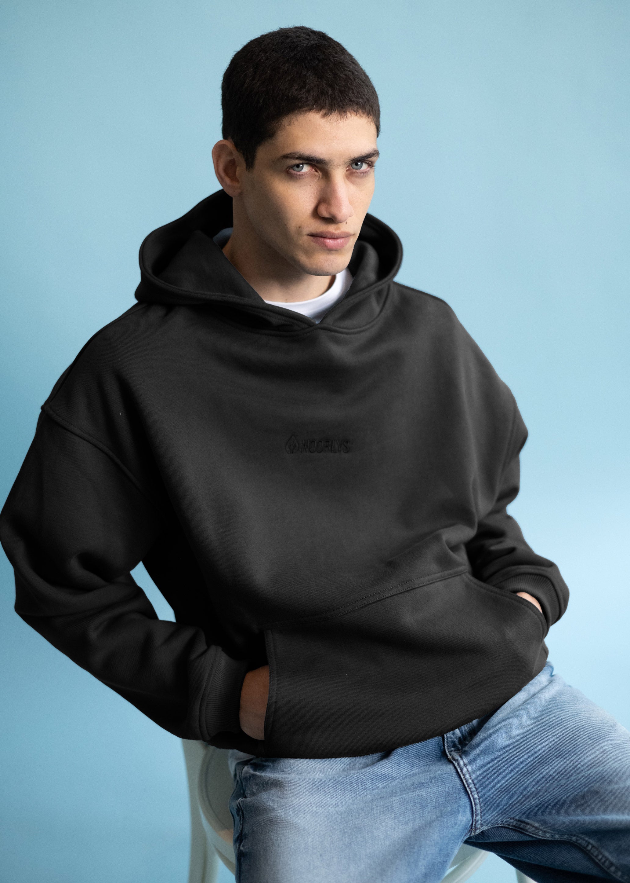 Boxy Heavy-Sweat Hoodie PUNDIG Black