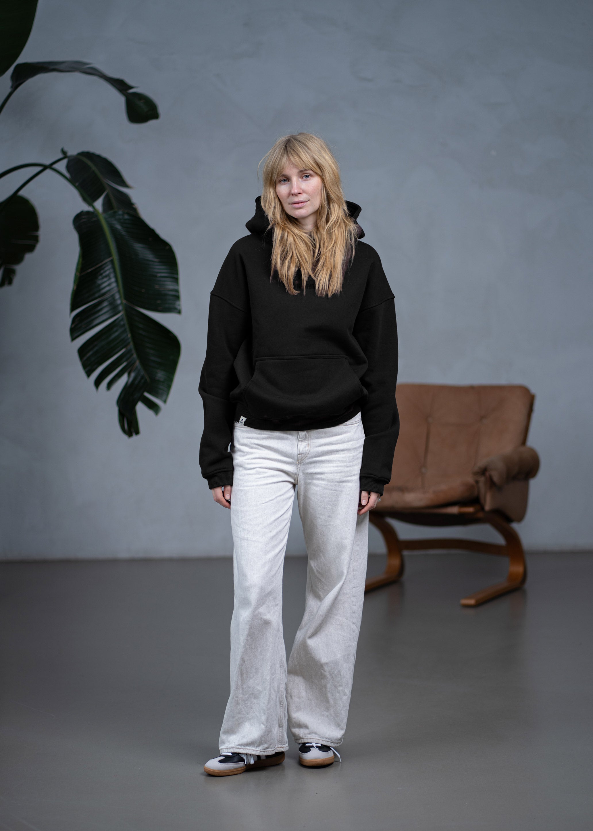 Boxy Heavy-Sweat Hoodie PUNDIG Black