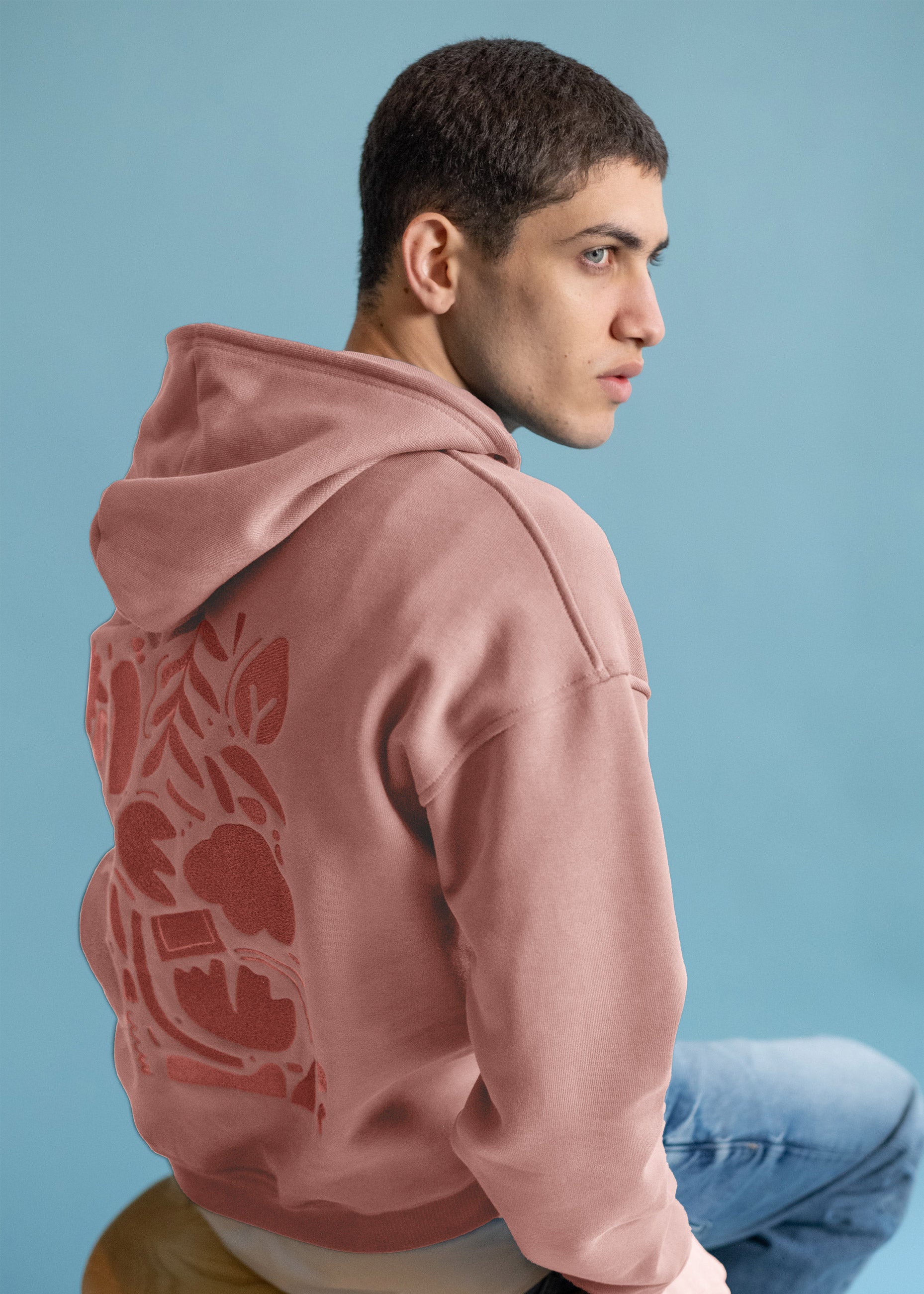Boxy Heavy-Sweat Hoodie PUNDIG DustyRose/Marsala