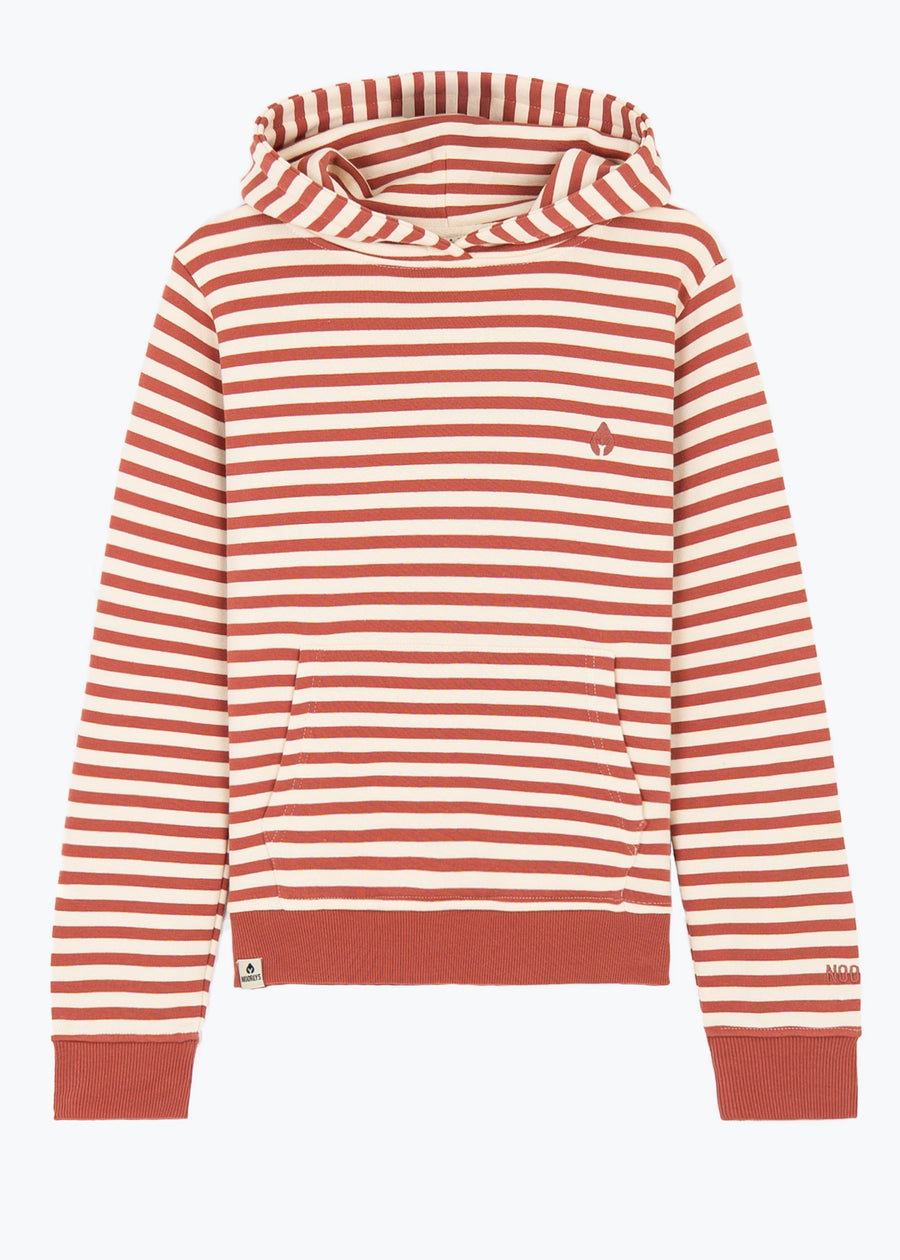 Basic-Hoodie HELENE MahagonyStriped