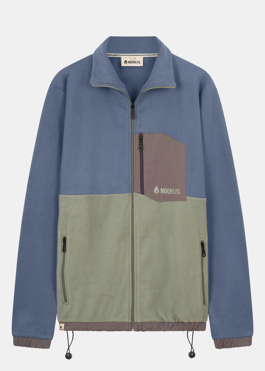 Baumwoll-Fleece-Jacke MÖÖK DenimBlue/DustyMint