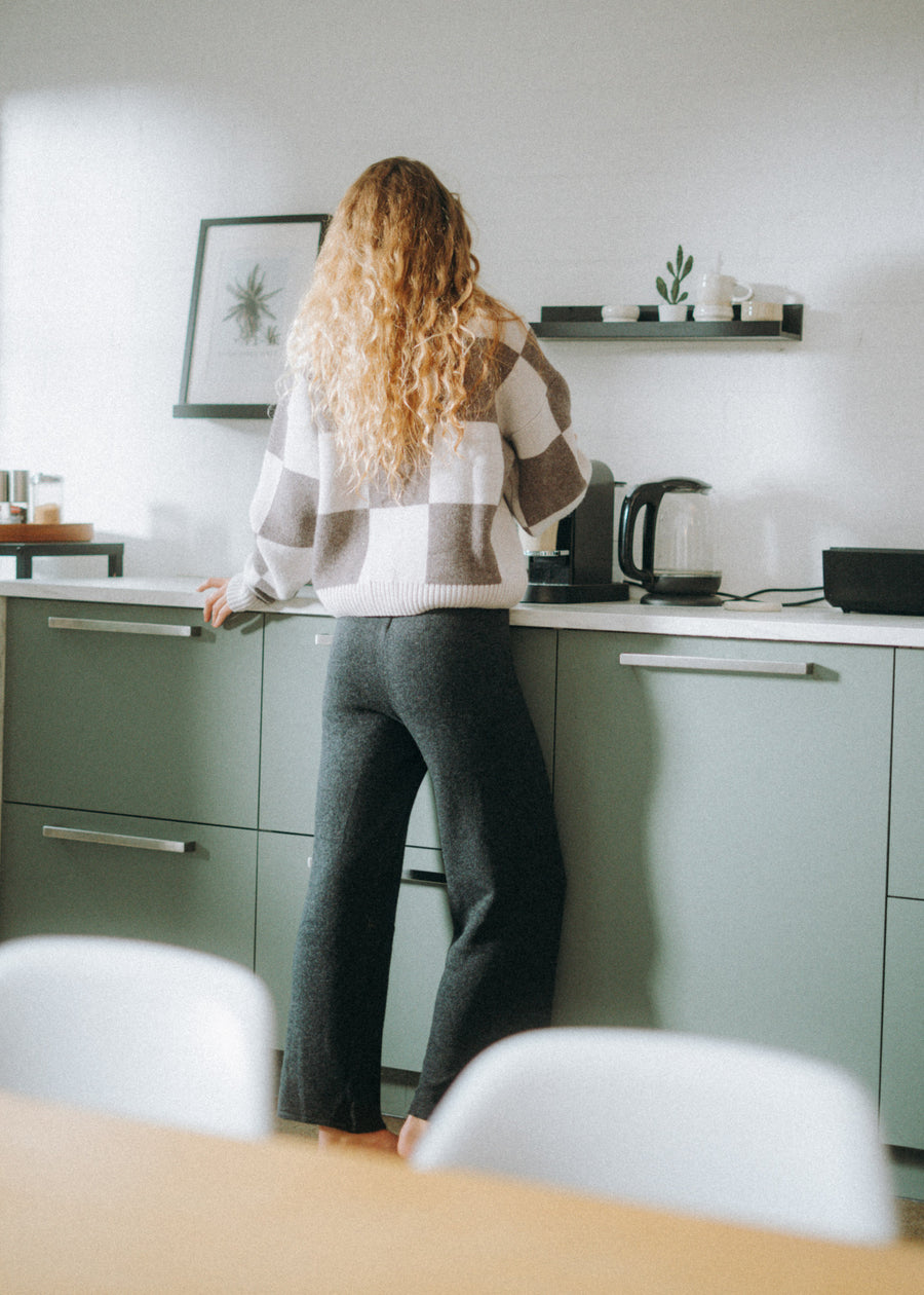 Knöchellange Strickhose LAANA Anthracite