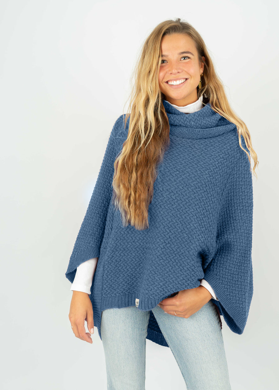 Bündel Poncho MUUS DenimBlue & Longsleeve FJELLA