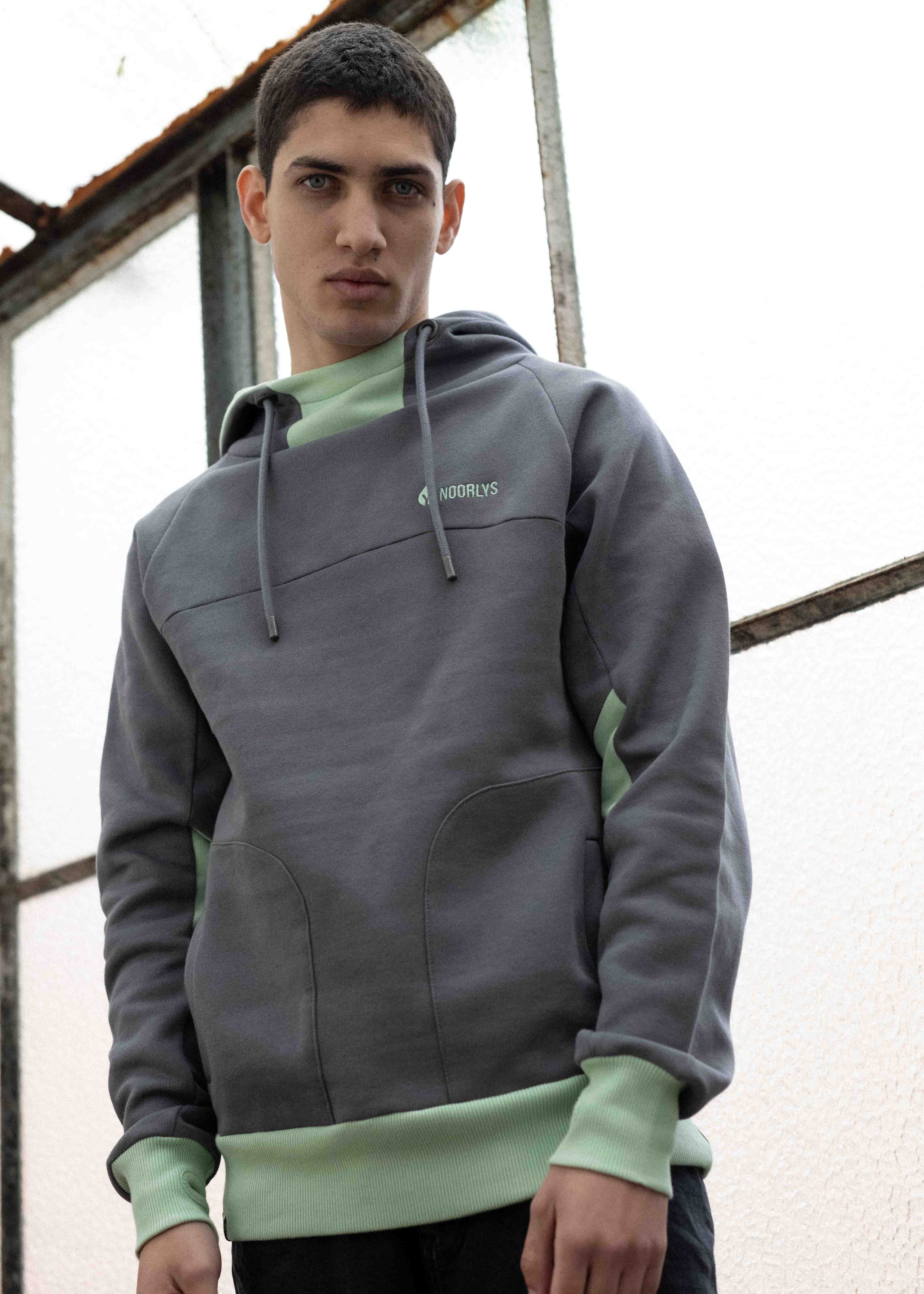 Hoodie STORM SmokedPearl/CameoGreen – NOORLYS GmbH1