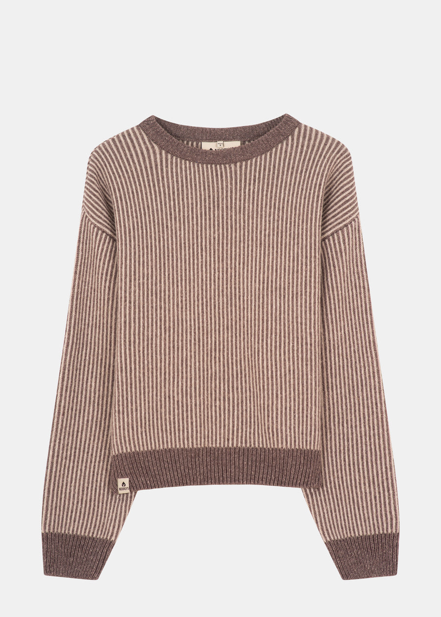 Strickpullover NELLIE SchokoladeOysterGreyStriped